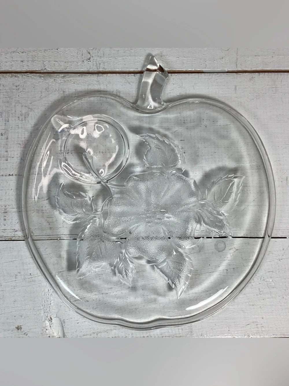 Glass Pair Vintage Hazel Atlas Apple Snack Luncheon Plates and Cups
